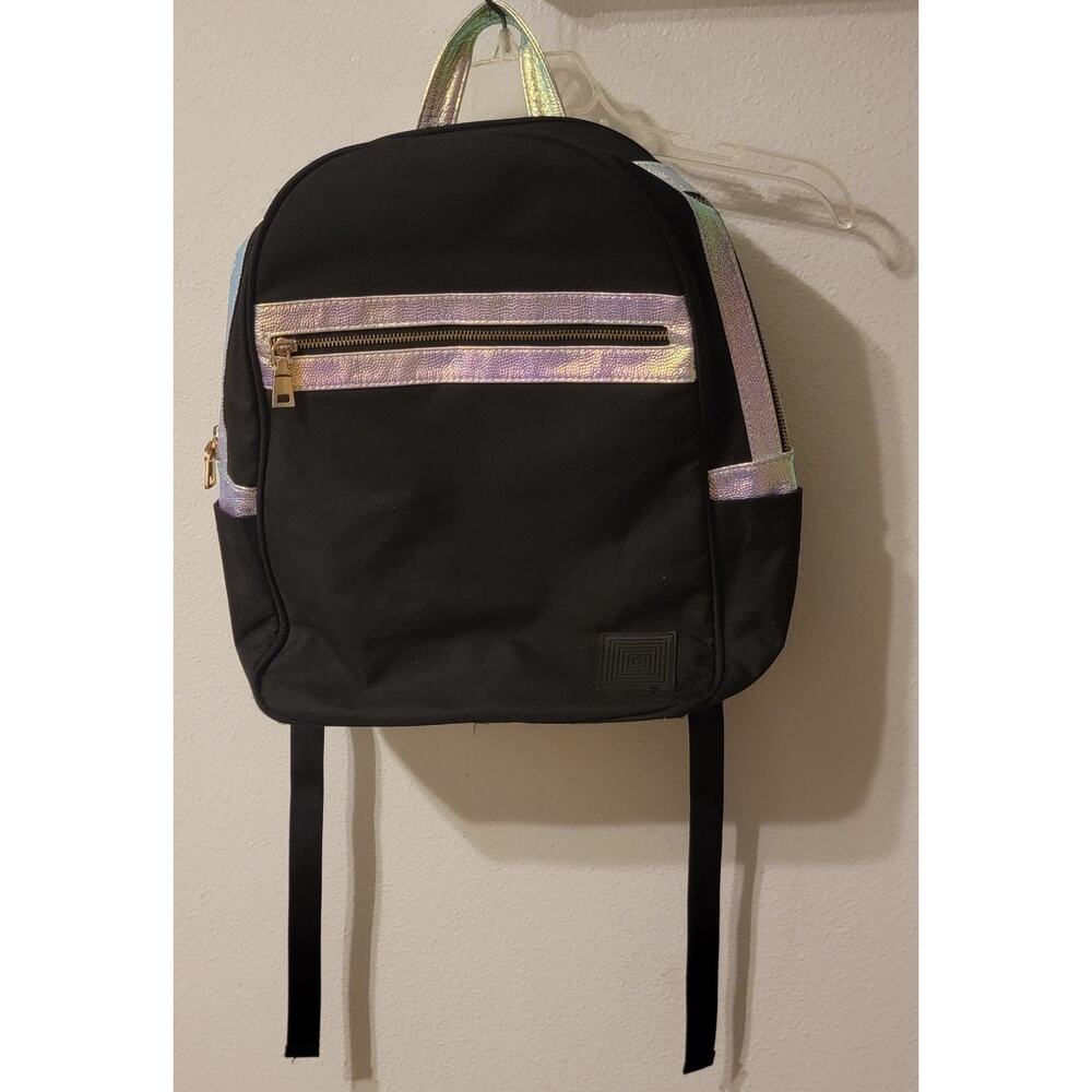 LULAROE Backpack Black Metallic Trim Multi Pockets School Travel Classic